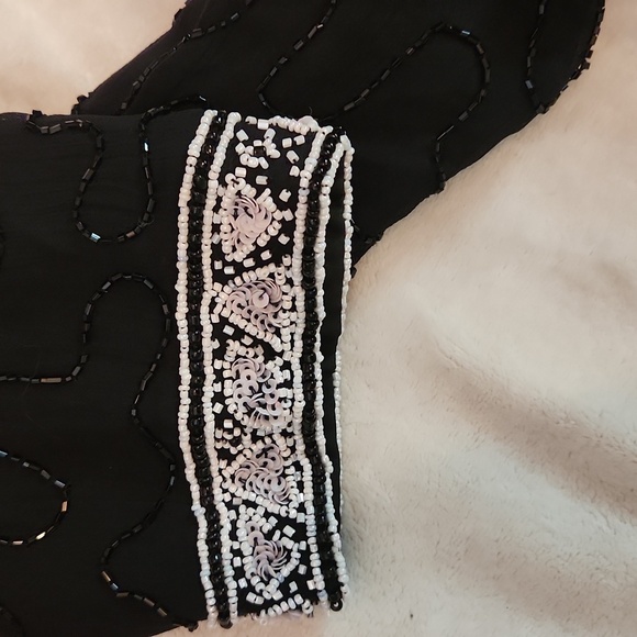 STUDIO pennington's Vintage Handbeaded black and white blazer - Picture 9 of 11